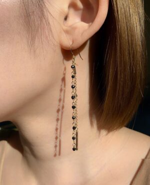 black spinel earrings