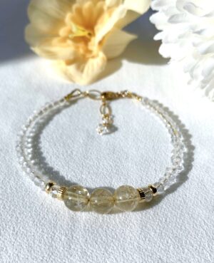 gold rutilated quartz bracelet