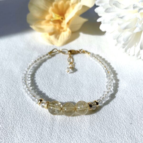 gold rutilated quartz bracelet