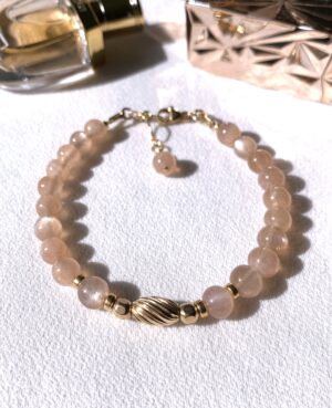 Peach moonstone bracelet