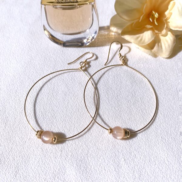 Peach moonstone earrings