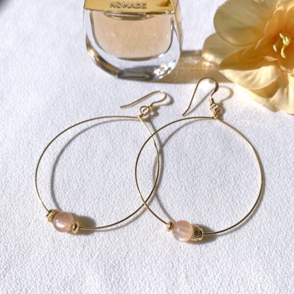 peach moonstone earrings