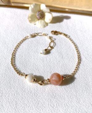 peach moonstone bracelet