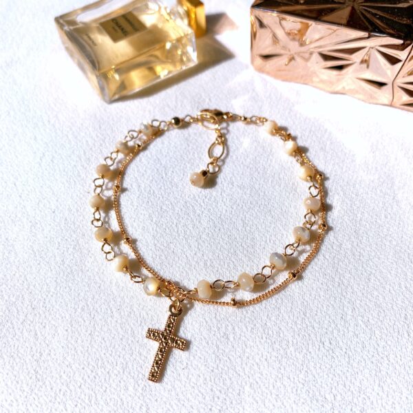 mother of pearl rosary bracelet