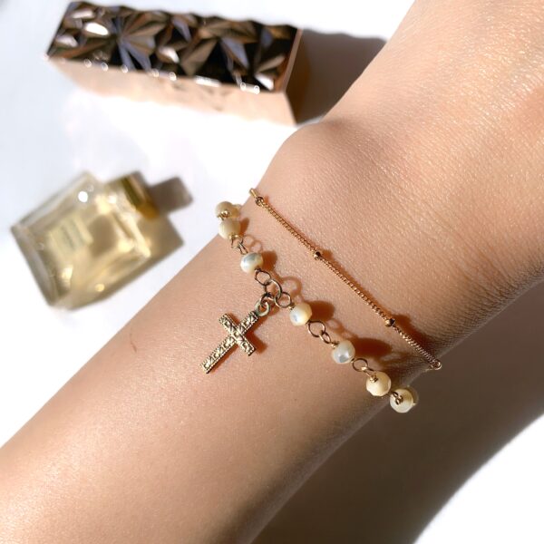 mother of pearl rosary bracelet