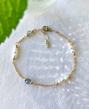 pearl and labradorite bracelet