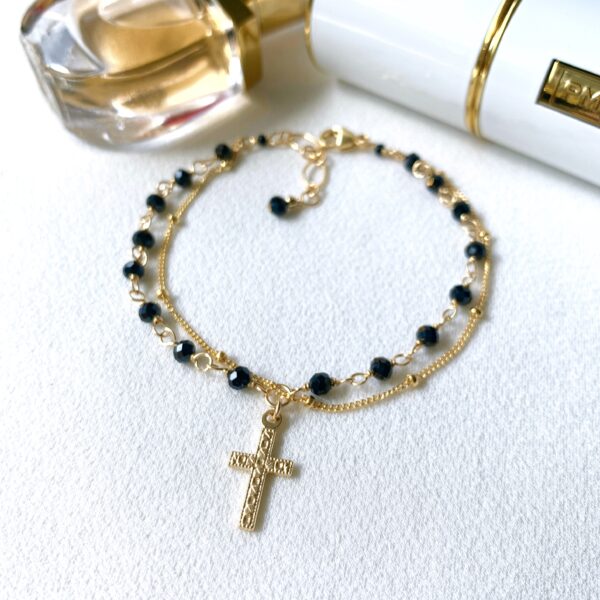 black spinel rosary bracelet