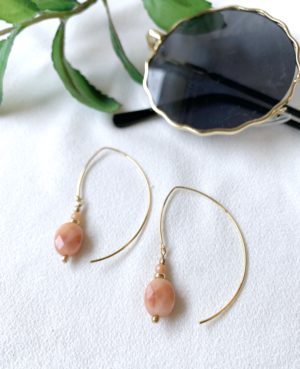 peach aventurine earrings