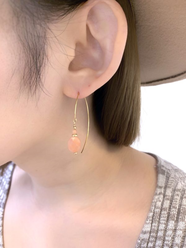 peach aventurine earrings