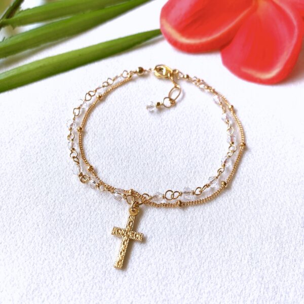 clear quartz rosary bracelet