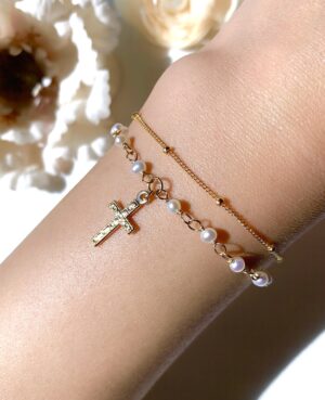 pearl rosary bracelet