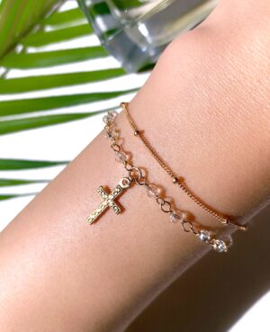 clear quartz rosary bracelet