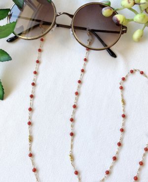 Red coral glasses chain
