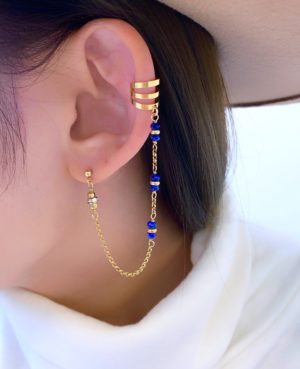 Lapis lazuli ear cuff