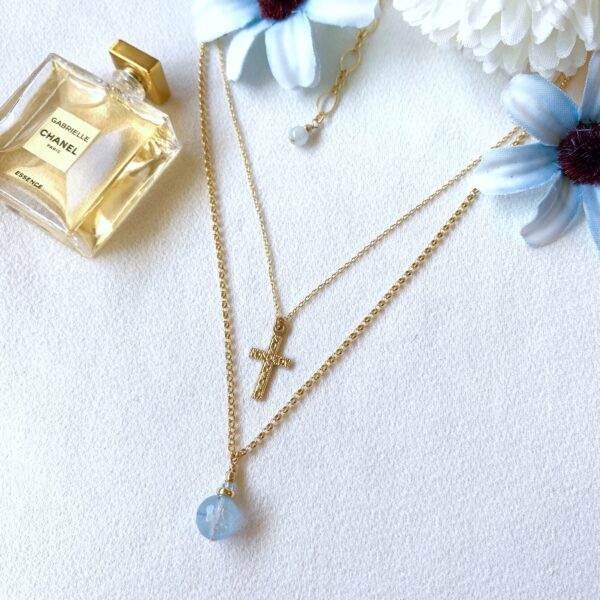 Aquamarine rosary necklace