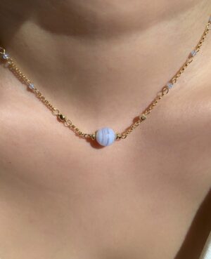 Blue lace agate necklace
