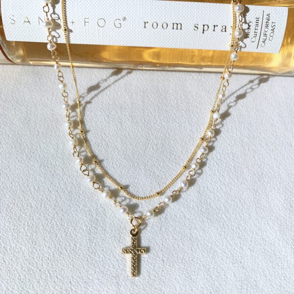 Pearl rosary necklace