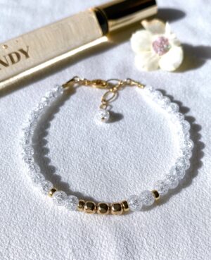 Clear crack quartz bracelet