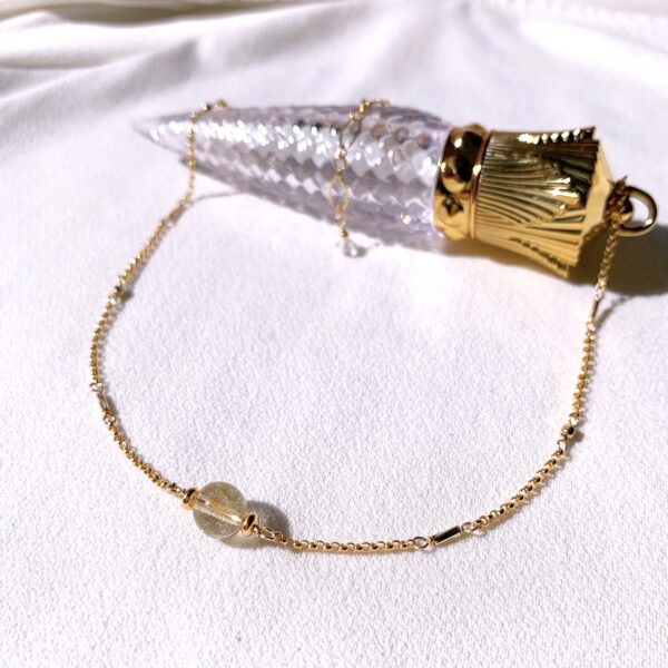 gold rutilated quartz necklace