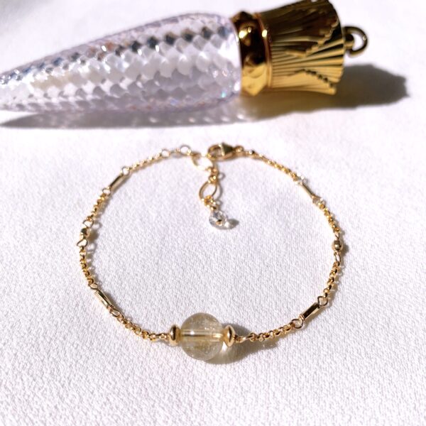 Gold rutilated quartz bracelet