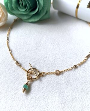 emerald toggle necklace