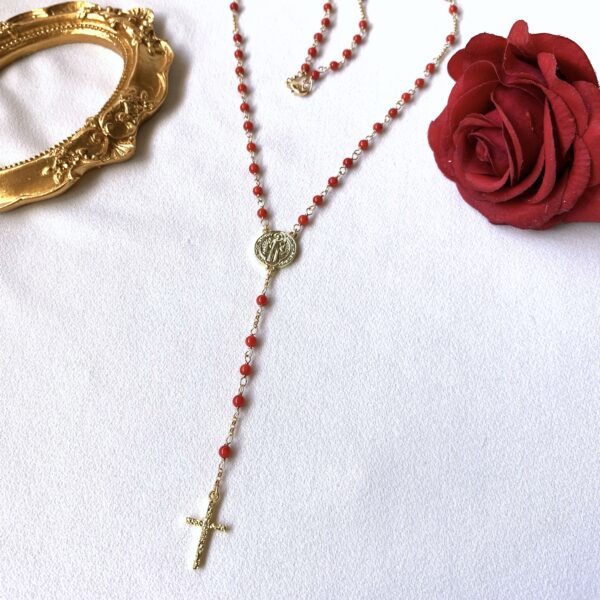 red coral rosary necklace